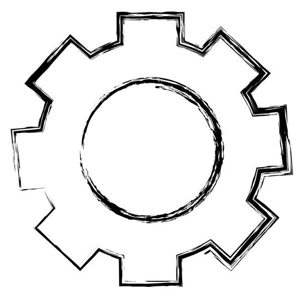 Gears machinery isolated icon — Stock Vector