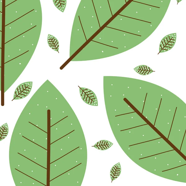 Hojas planta ecología patrón fondo — Vector de stock