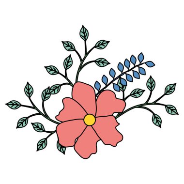 çiçek ve yapraklar dekoratif simge