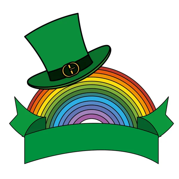 Sombrero elfo irlandés con santo arco iris patrick — Archivo Imágenes Vectoriales