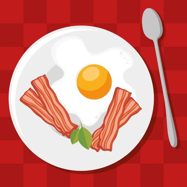 Ontbijt concept met fesh Food — Stockvector