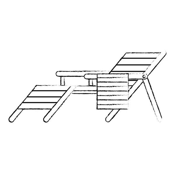 Ícone de cadeira de praia de madeira —  Vetores de Stock