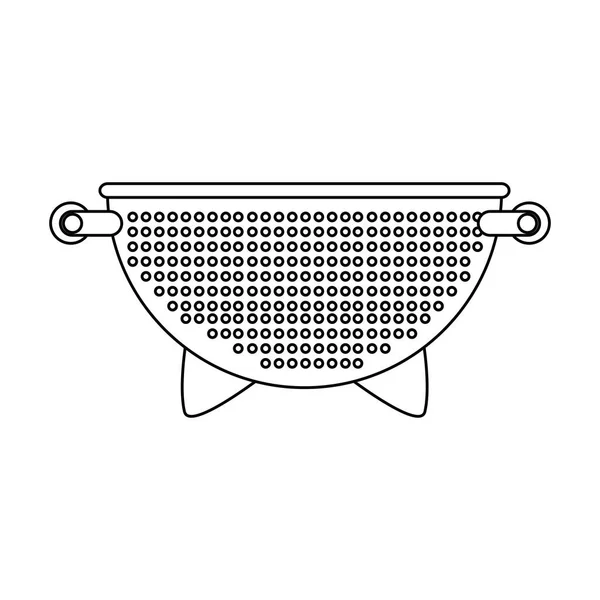 Küchensieb Metall Ikone — Stockvektor