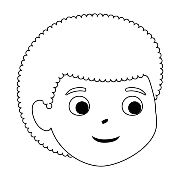 Kisfiú fiú fej karakter — Stock Vector