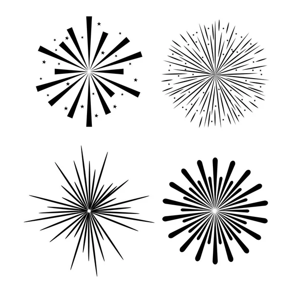 Sunburst icônes ensemble décoratif — Image vectorielle