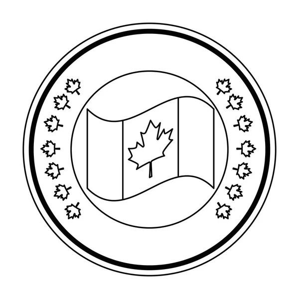 Canadese vlag zegel stempel — Stockvector