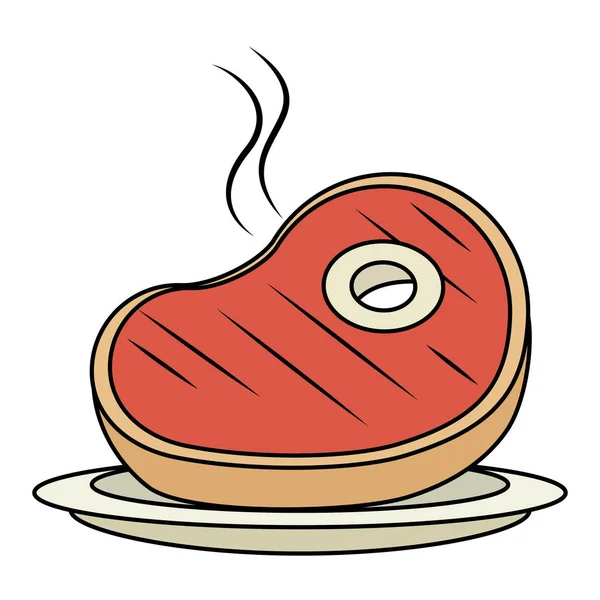 Delicioso filete de ternera cortado — Vector de stock