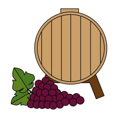 üzüm kümesi ile şarap varil