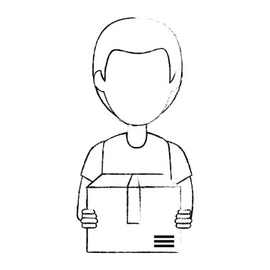 teslimat işçi kutu avatar karakteri ile