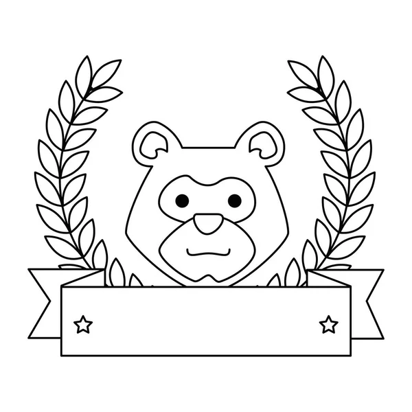 Oso grizzly con corona de corona de corona — Archivo Imágenes Vectoriales