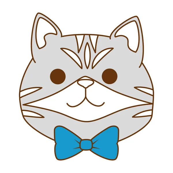 Mignon chat mascotte tête personnage — Image vectorielle