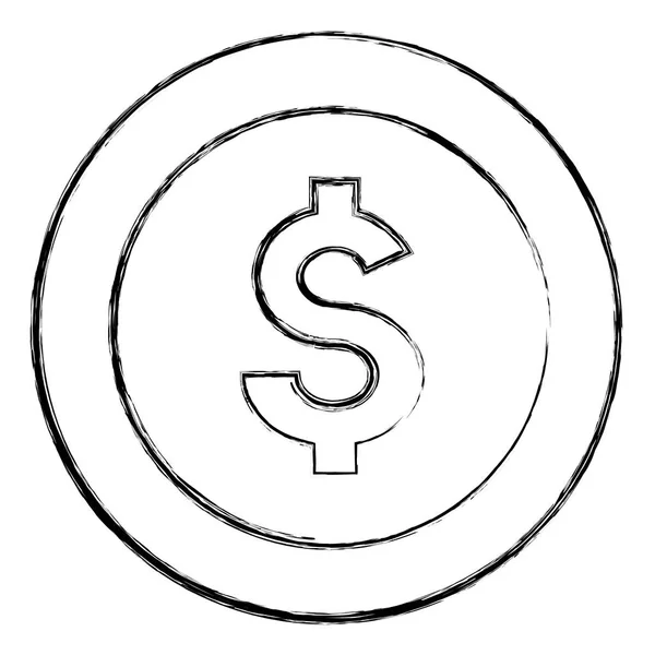 Ikona na białym tle pieniądze monety — Wektor stockowy