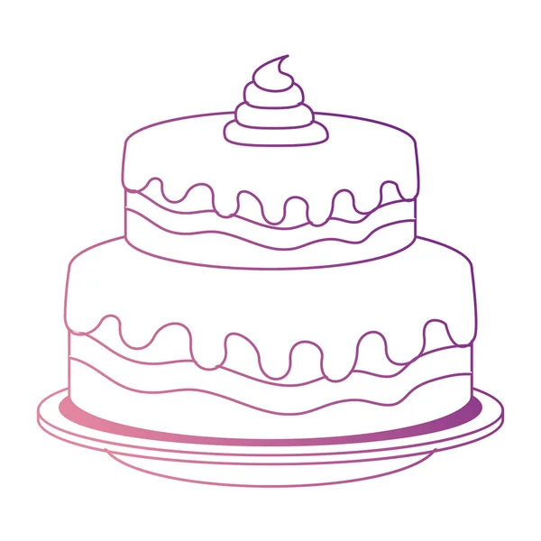 Pastel dulce y delicioso — Vector de stock