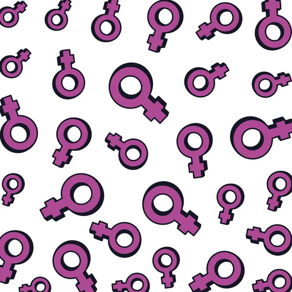 Female gender symbols pattern — Stock Vector