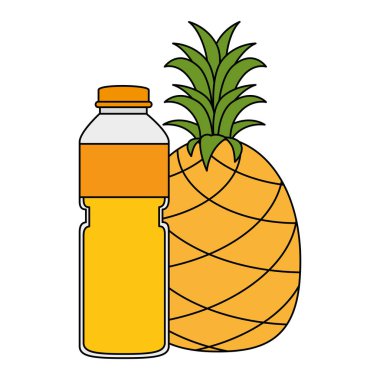 ananas ile meyve şişesi