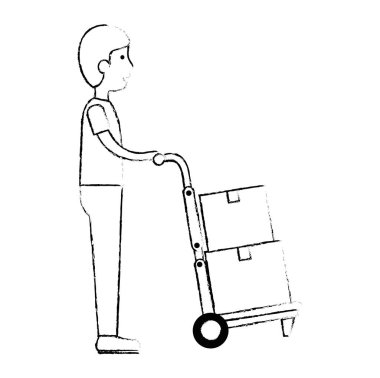 sepeti avatar karakteri ile teslimat işçisi