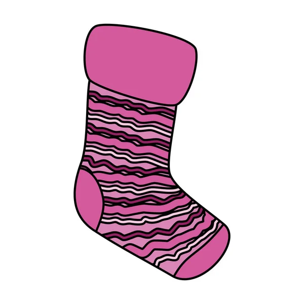 Noel çorap dekoratif simgesi — Stok Vektör