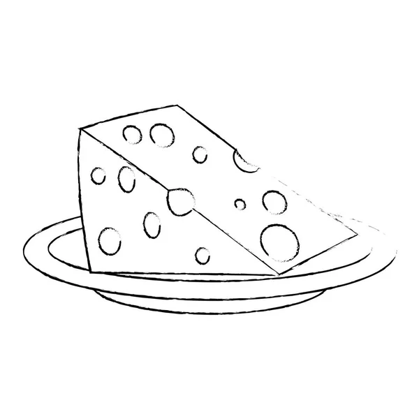Pedaço de queijo ícone isolado —  Vetores de Stock
