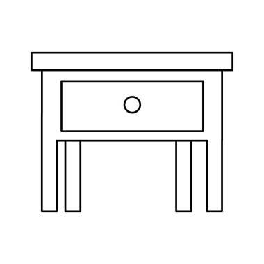 izole komodin siluet simge
