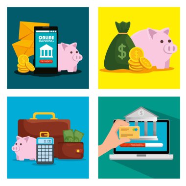 Online bankacılık dijital tasımacılık işlem kümesi