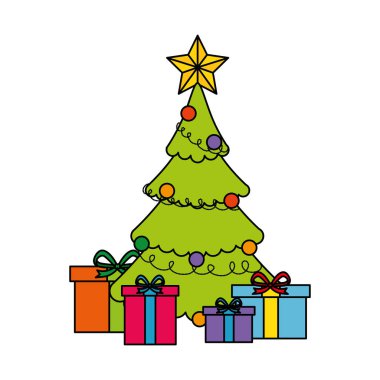 hediyeler ile mutlu noel ağacı