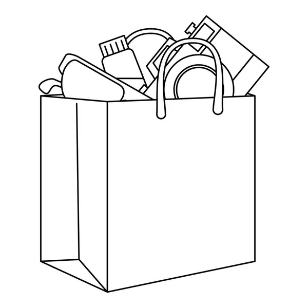 Καλοκαιρινή τσάντα διακοπών με αξεσουάρ — Διανυσματικό Αρχείο