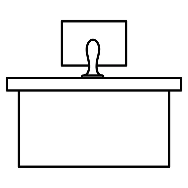 Kancelářský stůl s počítačem — Stockový vektor