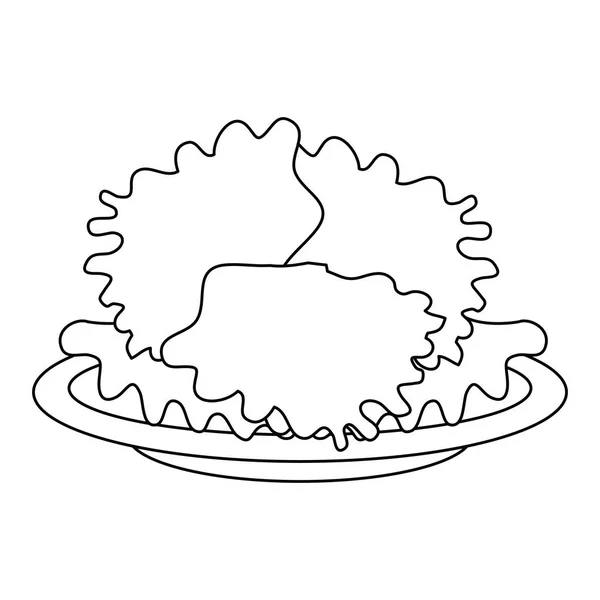 Lahodný zeleninový salát na talíři — Stockový vektor
