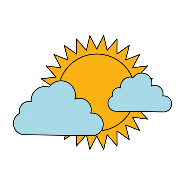 Chmura klimatyczna z słońcem — Wektor stockowy