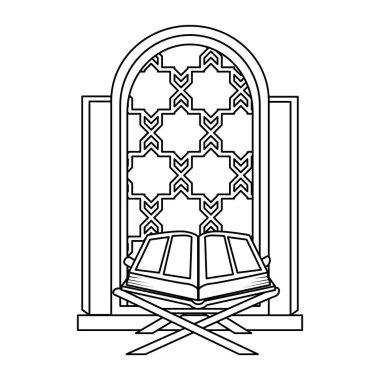 tapınak penceresi dini simgesi ile kutsal kitap