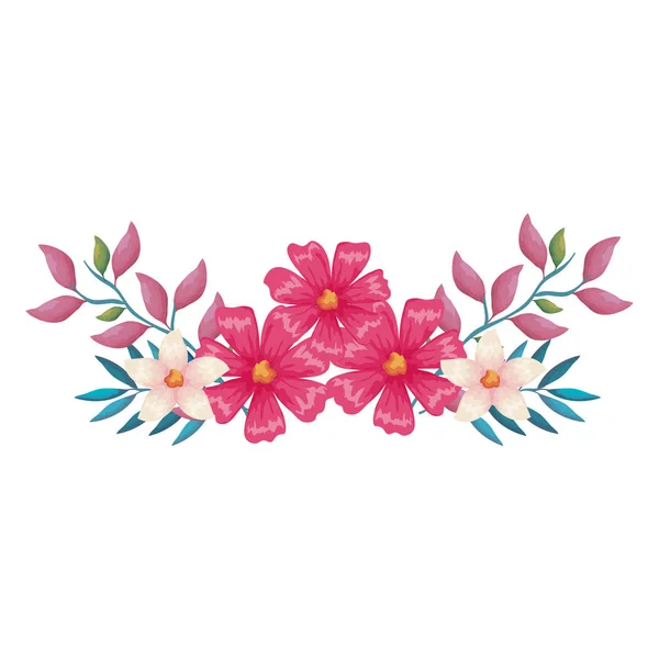 花や葉の装飾的なアイコン — ストックベクタ
