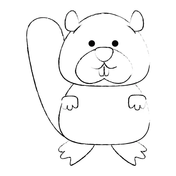 Icône de marmotte canadienne mignonne — Image vectorielle