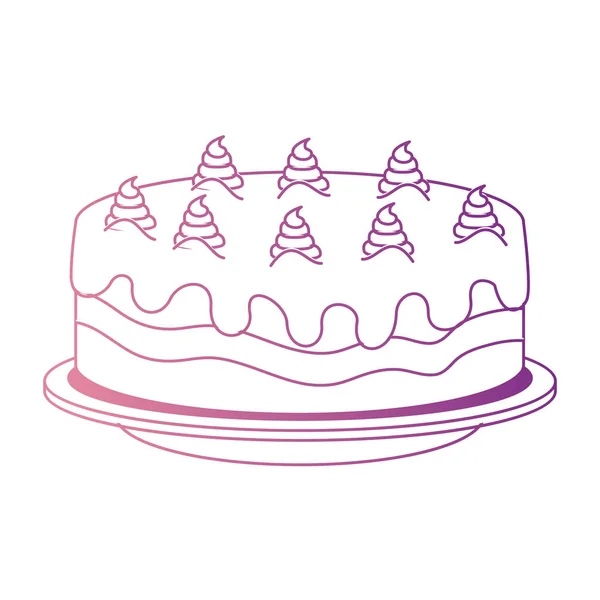 Pastel dulce y delicioso — Vector de stock