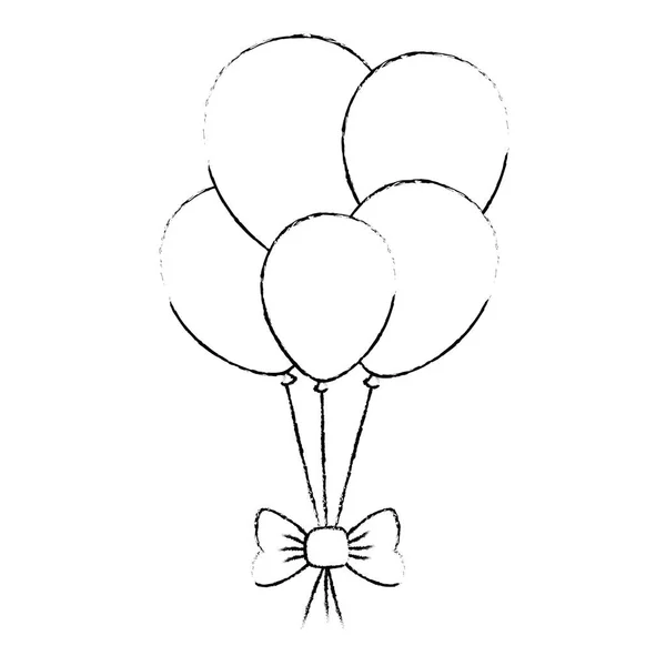 Ballons hélium flottant avec arc — Image vectorielle