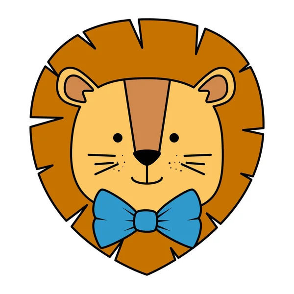 Sevimli aslan kafa karakter simgesi — Stok Vektör