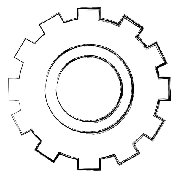 Gears machinery isolated icon — Stock Vector