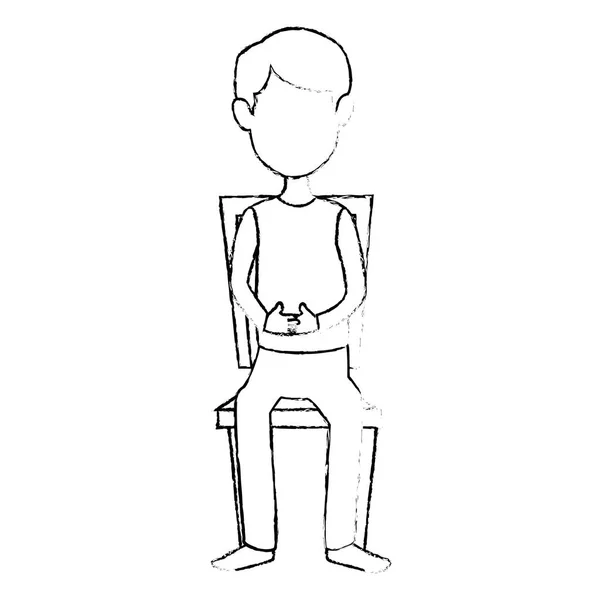 Giovane sulla sedia personaggio avatar — Vettoriale Stock