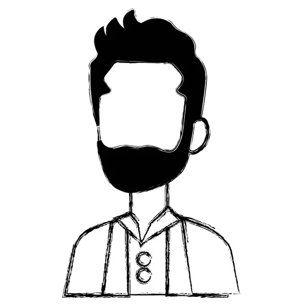 Sakal avatar karakter simgesi ile işadamı — Stok Vektör
