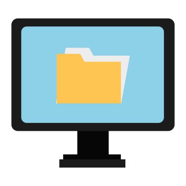 klasör ile bilgisayar ekranı