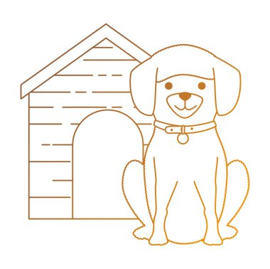 ahşap ev karakteri ile sevimli köpek ırkı