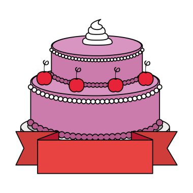 kurdele ile tatlı ve lezzetli pasta