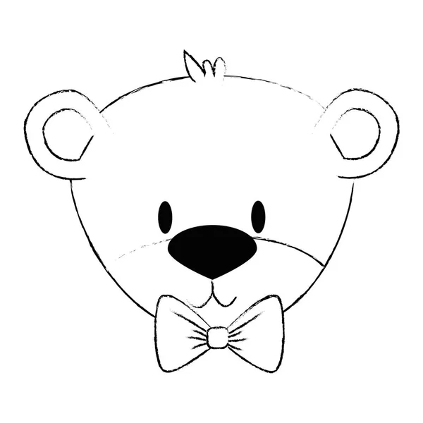 Милий і чарівний ведмідь плюшевий персонаж — стоковий вектор