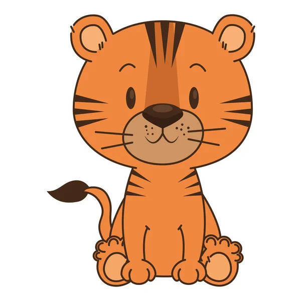 Niedlich und liebenswert Tiger Charakter — Stockvektor