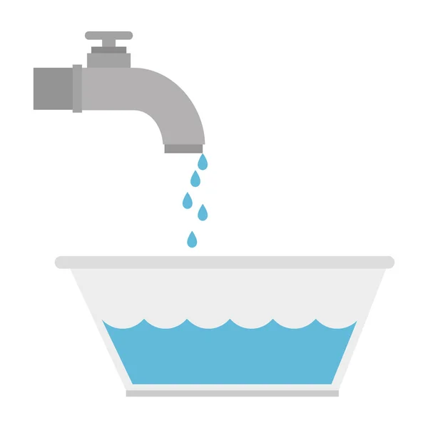 Tvätt plast kruka med vatten — Stock vektor