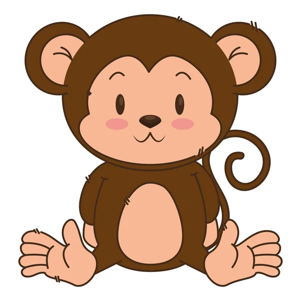 Mignon et adorable personnage de singe — Image vectorielle