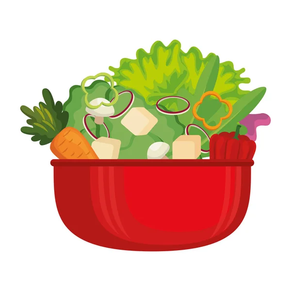 Λαχανικά στο μπολ της κουζίνας — Διανυσματικό Αρχείο