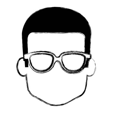 Gözlüklü genç adam baş avatar