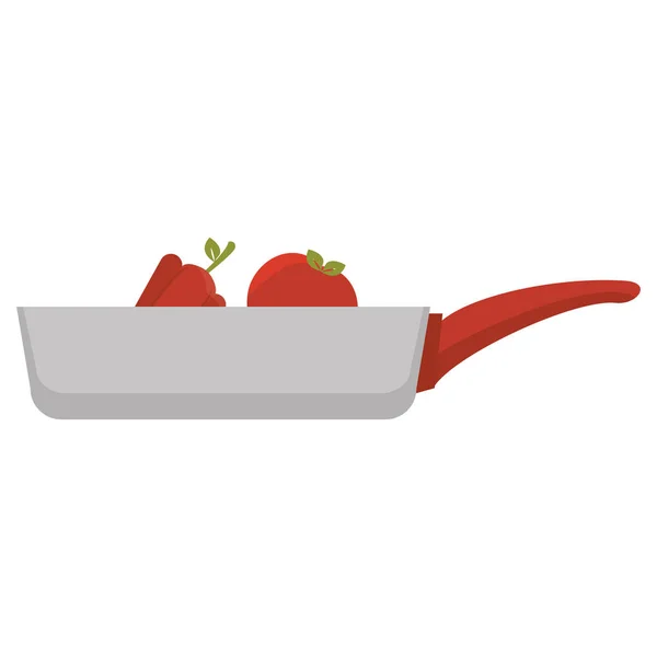 Sebze simgesi ile mutfak Pan — Stok Vektör