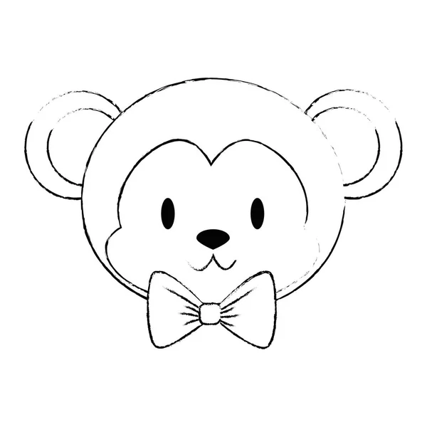 Lindo y adorable personaje de mono — Vector de stock