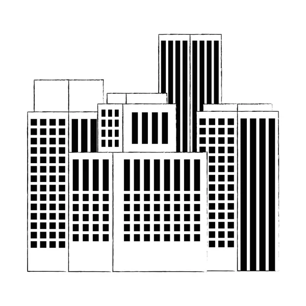 Exteriöra byggnader stadsbilden ikon — Stock vektor